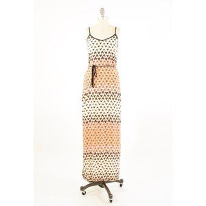 Twelfth St. Cynthia Vincent Orange Geo-Print Silk Maxi Dress